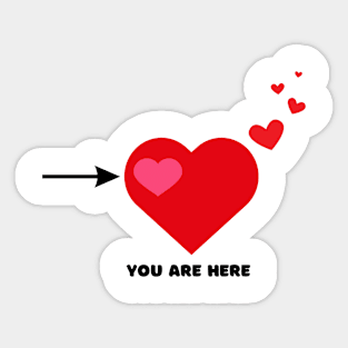 You Are Here - Little Thinking Hearts Sticker